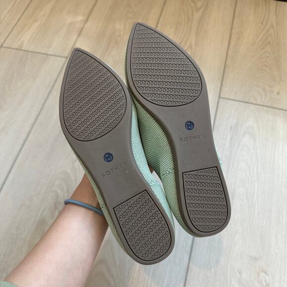 Rothy's The Point mint green pointed recycled fabric flats W8 - Picture 2 of 3